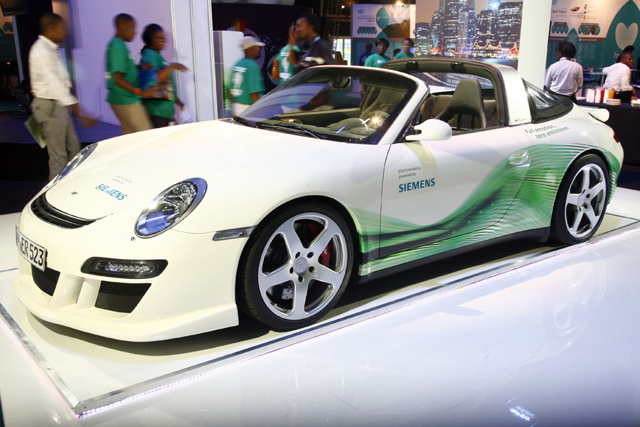 Over 100 exhibitors participate in the Climate Change Response Expo held during the U.N. climate talks in Durban, South Africa. 