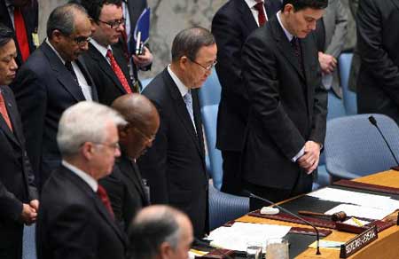聯合國安理會默哀悼念汶川大地震遇難者(組圖)