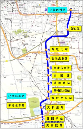 北京9号线、亦庄线、大兴线站名及位置公示