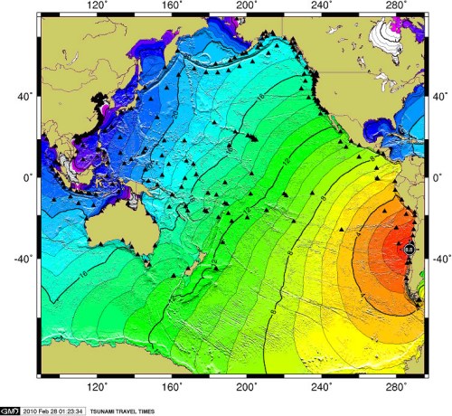 智利地震引发海啸下午15时到达我国大陆沿海