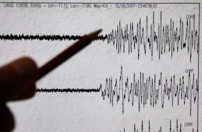 图文：地震仪记录显示智利地震达8.8级