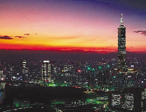 台湾夜景。乌尔 绘