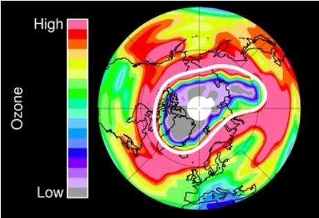 北极上空首次出现臭氧空洞与南极相似（图）