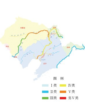 2011年辽河水系水质分布示意图