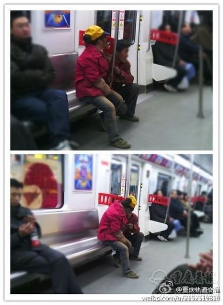 16日，重庆轨道交通官方微博发布的这组图片，引发网友广泛关注。