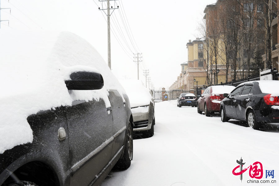  3月9日，哈爾濱市氣象臺9日10時發布暴雪黃色預警信號。中國網圖片庫 胡迪攝影