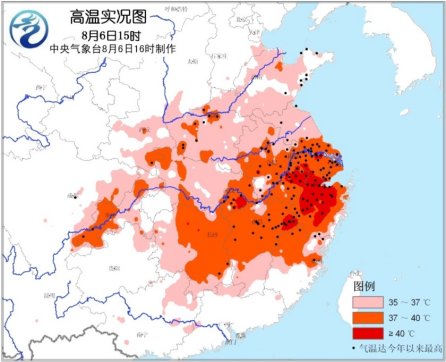 中国18省份受“炙烤”南方高温7日或再加强