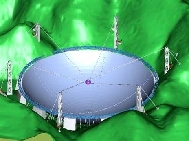 10月14日，中国外文局青年社会实践团考察贵州省平塘县正在建设的世界最大的500米口径球面射电望远镜（Five hundred meters Aperture Spherical Telescope, 简称FAST）。图为500米球面射电望远镜模拟图。