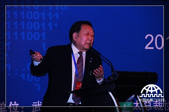 中国科学院院士、中国工程院院士李德仁第二届世界新兴产业大会世界数字服务产业发展论坛上发表演讲。