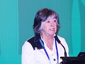 澳大利亚新南威尔士大学教授苏珊·玛丽·霍利迪在第二届世界新兴产业大会世界节能环保高层论坛上发表演讲。