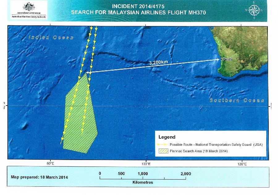 （搜寻马航370航班）（2）澳大利亚开始在南印度洋搜寻马航失联客机