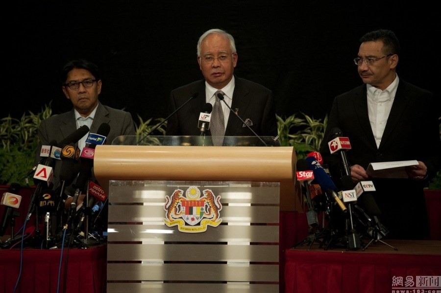 马来西亚总理：失联马航客机在南印度洋坠毁
