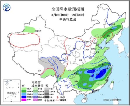 大范围暴雨天气现身江南 华北雾霾逐渐消散