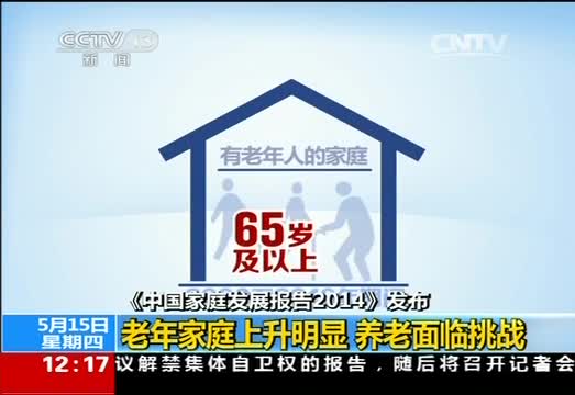 《中国家庭发展报告2014》:老年家庭上升明显