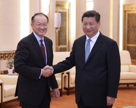 新华社北京7月8日电（记者刘华）国家主席习近平8日在人民大会堂会见世界银行行长金墉。