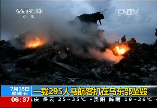 一载295人马航客机在乌东部坠毁 记者连线