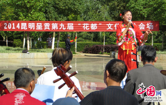 云南省昆明市呈贡区第九届“花都”文化节在洛龙公园火热举行。 解江伟拍摄