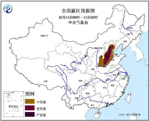 全国霾区预报图