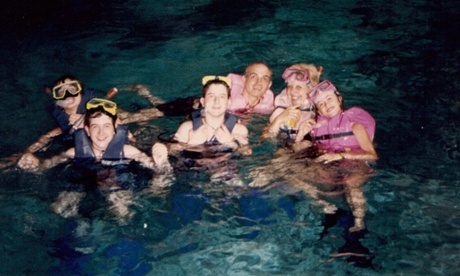Marianela Nez enjoys a festive swim.