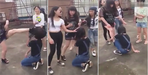 网曝江西多名女初中生围殴女生 砸脑袋逼下跪