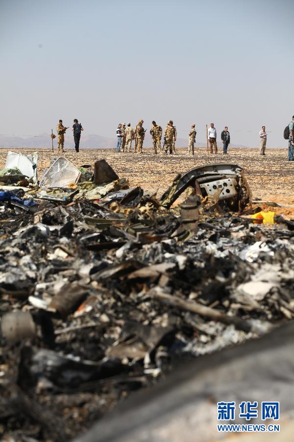 (国际)(4)事故调查人员勘查俄罗斯客机失事现场