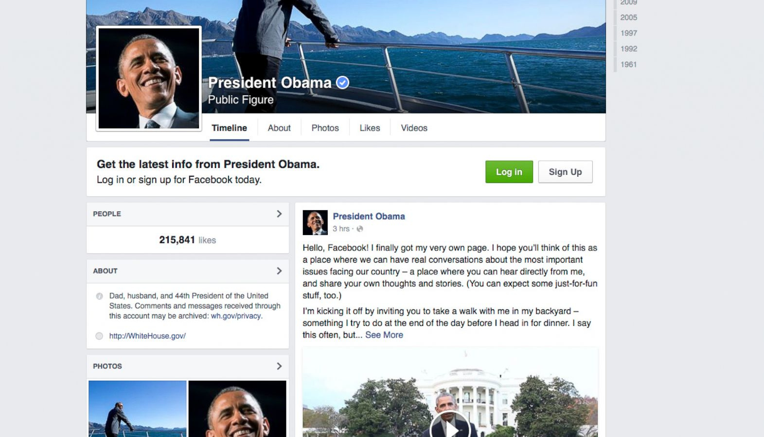 奥巴马开通Facebook主页 美媒戏称 全能网络社