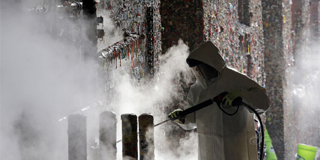 全球最恶心景点西雅图口香糖墙被清理_中国