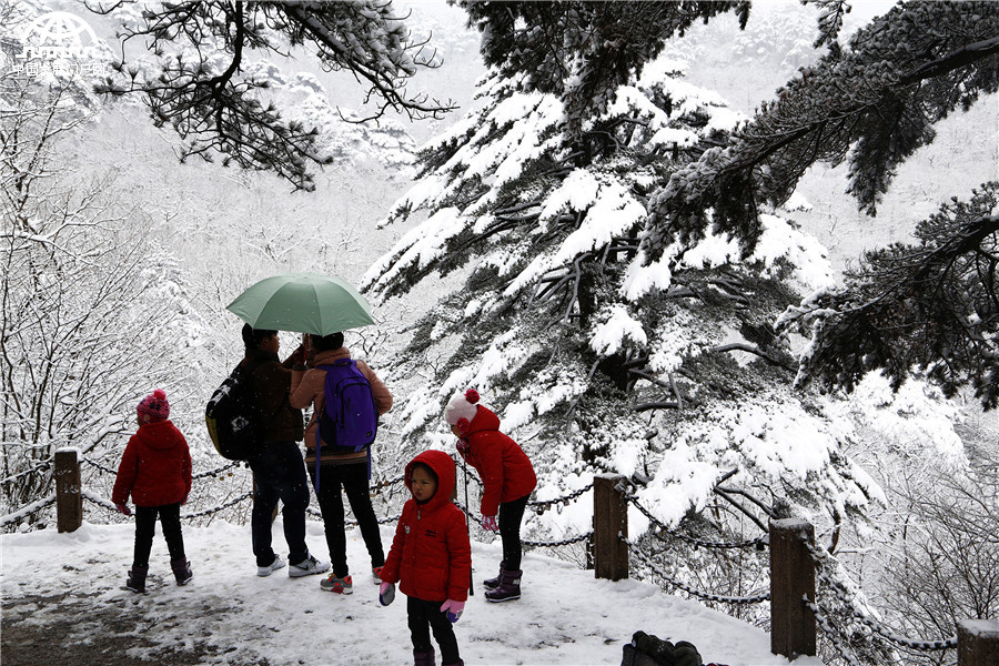 黄山迎来入冬最强降雪 积雪深度18厘米
