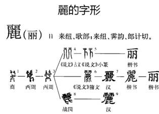 "丽"的字体演变