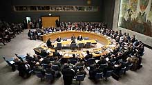 United Nations Security Council holds a meeting on Gaza crisis at the UN headquarters in New York, the United States, on January 6, 2009.