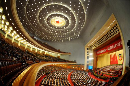 The Second Session of the 11th National Committee of the Chinese People's Political Consultative Conference (CPPCC) opens at the Great Hall of the People in Beijing, capital of China, on March 3, 2009. 