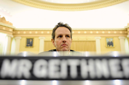 US Treasury Secretary Timothy Geithner testifies before the House Ways and Means Committee on an overview of Obama administration's FY2010 budget on Capitol Hill, Washington, D.C., on March 3, 2009.