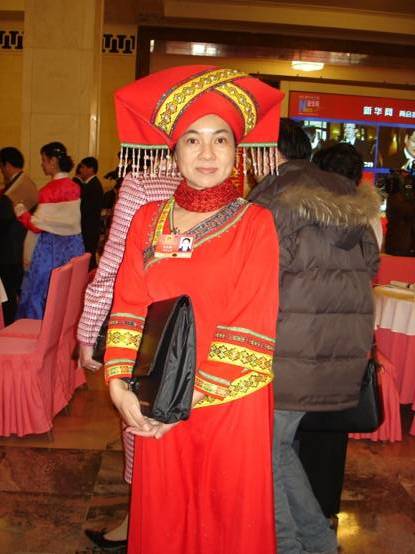 Huang Rumei of the Zhuang ethnic group is an NPC deputy from the Guangxi Zhuang Autonomous Region. She has submitted a proposal on education this year.