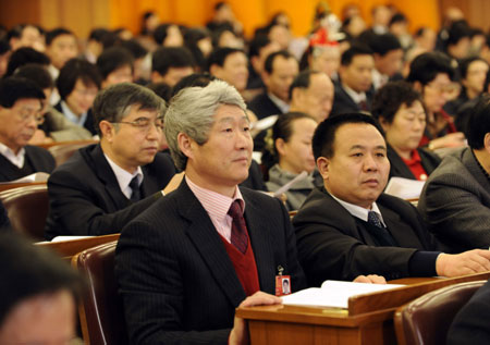 The third plenary meeting of the Second Session of the 11th National People's Congress (NPC) is held at the Great Hall of the People in Beijing, capital of China, on March 10, 2009.