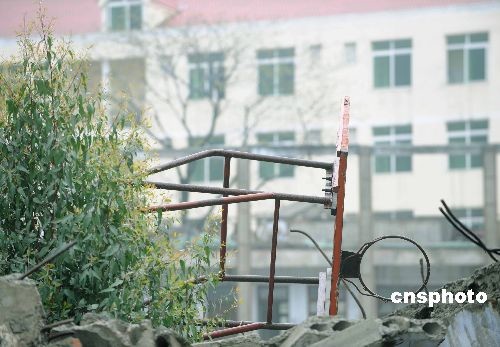 Ruins of the Beichuan middle school campus in Beichuan County, southwest China's Sichuan Province.