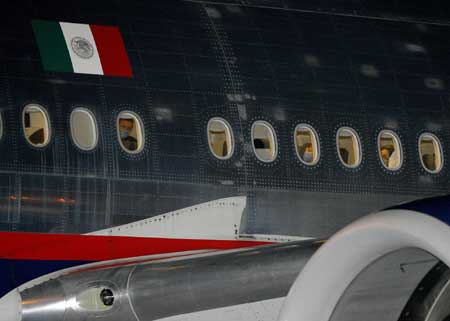 The Mexican charter flight parks at Hong Kong International Airport in Hong Kong, south China, May 6, 2009. 