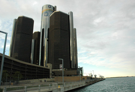 The exterior view of the headquarters of General Motors (GM) is seen on this file photo taken on May 23, 2008 in Detroit, the United States.