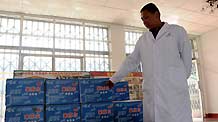 Photo taken on May 16, 2009 shows disinfectors for emergency use prepared by the Health Bureau of Nyingchi Prefecture, southeastern Tibet.