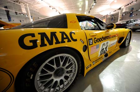 Photo taken on May 29, 2009 shows a 2002 Corvette CR-5 Race Car in the GM Heritage Center in Sterling Heights, Michigan, the United States.