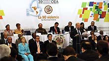 The 39th General Assembly of the Organization of American States (OAS) opens in San Pedro Sula, Honduras, on June 2, 2009.