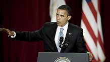 US President Barack Obama delivers a long anticipated speech on June 4, 2009 to the Muslim world during his visit to Egypt in Cairo University in Cairo, capital of Egypt, which is aimed at recovering US relations with Muslim countries.