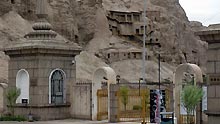 The Thousand-Buddha Grottoes, a famous tourism destination, is seen empty at Kizil, northwest China's Xinjiang Uygur Autonomous Region, on July 12, 2009.