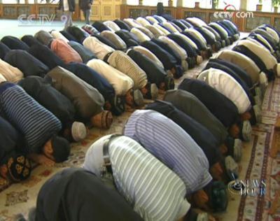 Once the call for prayer resounds over campus, all the students gather at the mosque. They do this five times a day.