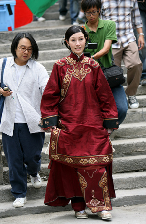 Hong Kong actress Michele Monique Reis attends the closing ceremony of Chinese movie 'Bodyguards and Assassins' in Shengqiang Film and TV Base in Shanghai, China, on July 27, 2009. 
