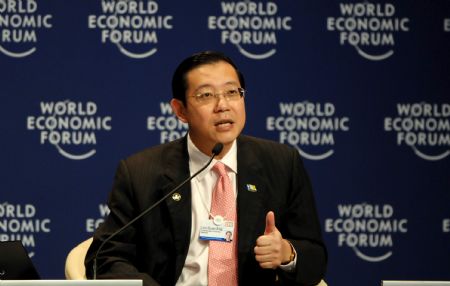 Lim Guan Eng, Chief Minister of Malaysia's Penang state speaks during a forum focusing on the global downturn and the developing world at the Annual Meeting of the New Champions 2009 in Dalian, northeast China's Liaoning Province, September 10, 2009.