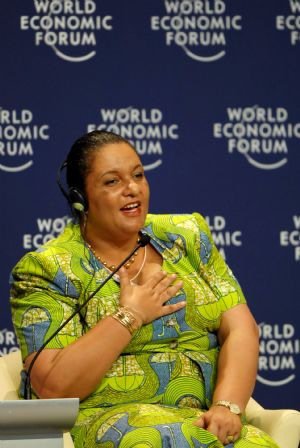 Hanna Tetteh, Minister of Trade, Industry, Private Sector and Presidential Special Initiatives of Ghana, speaks during a forum focusing on the global downturn and the developing world at the Annual Meeting of the New Champions 2009 in Dalian, northeast China's Liaoning Province, September 10, 2009.