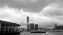 Dark clouds hang over in Hong Kong, south China, on September 14, 2009.