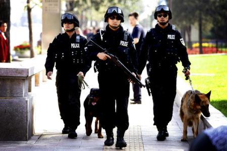 The Blue Sword Commando Unit has begun patrolling the city's main thoroughfare of Chang'an Avenue.