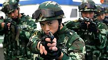 An anti-terror drill for the upcoming National Day is held in Shanghai, September 24.