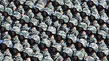 Infantries receive inspection in the parade of the celebrations for the 60th anniversary of the founding of the People's Republic of China, in central Beijing, capital of China, October 1, 2009.